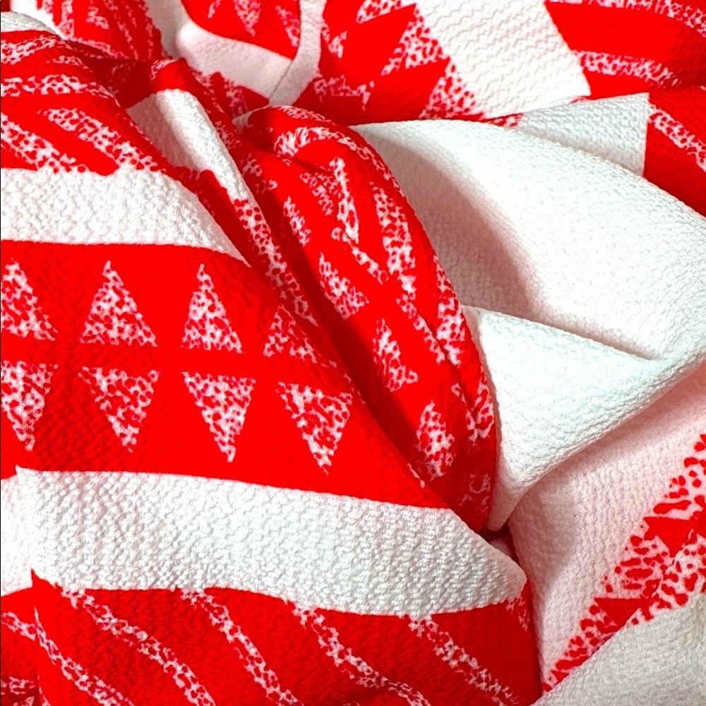 Silk And Salt Dress Aztec Print Boho Red White Midi Length Oversized Easy Fit - Picture 14 of 16